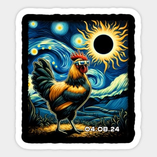 Chickens Eclipse Expedition: Quirky Tee for Farmyard Enthusiasts Sticker